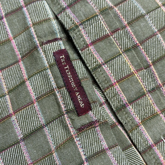 The Territory Ahead Men's Lightweight Flannel Shirt, Green Striped, Size XL - Picture 4 of 10